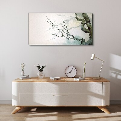 Tableau sur toile Branches délicates à l'aquarelle