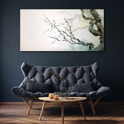 Tableau sur toile Branches délicates à l'aquarelle