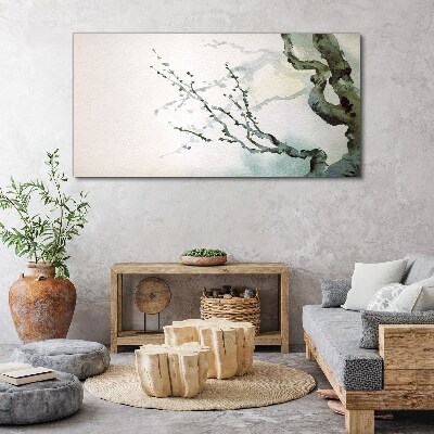 Tableau sur toile Branches délicates à l'aquarelle