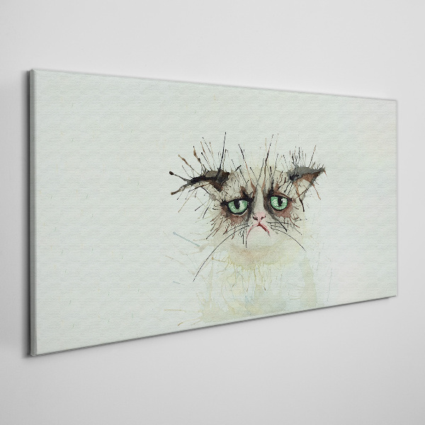 Tableau toile imprimée Chat triste aux yeux verts