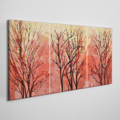 Tableau sur toile Arbres d'automne aux couleurs pastel