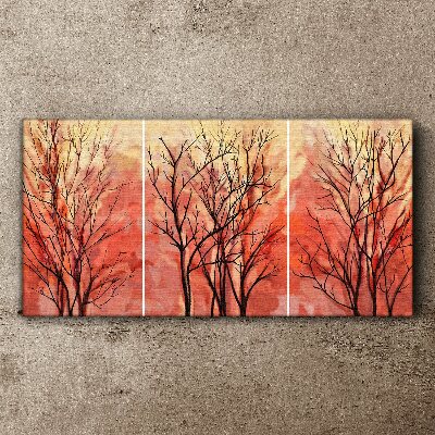 Tableau sur toile Arbres d'automne aux couleurs pastel