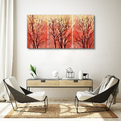 Tableau sur toile Arbres d'automne aux couleurs pastel