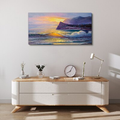 Tableau imprimé sur toile Coucher de soleil sur l'océan