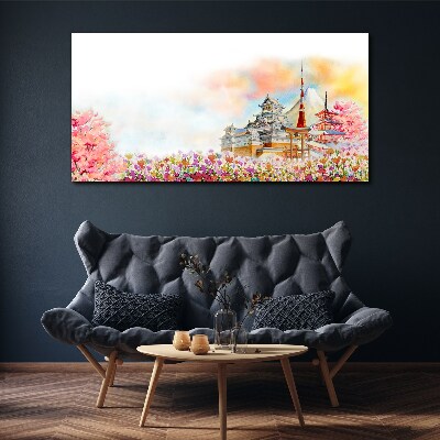 Tableau sur toile Paysage printanier japonais