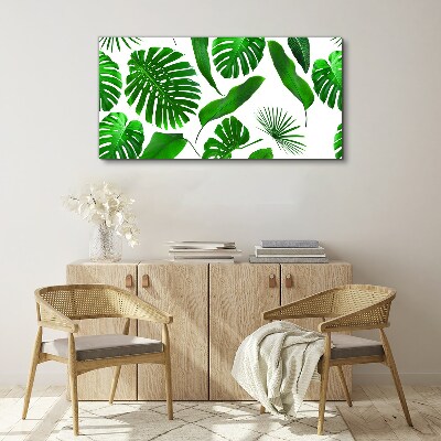 Tableau sur toile Vert tropical dans les feuilles