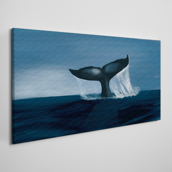 Tableau sur toile Une vague de baleine dans la mer