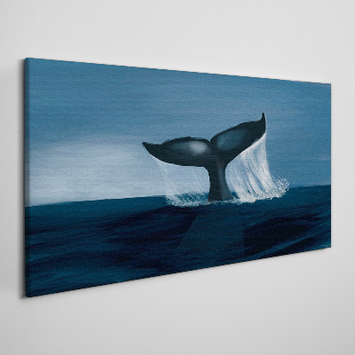 Tableau sur toile Une vague de baleine dans la mer