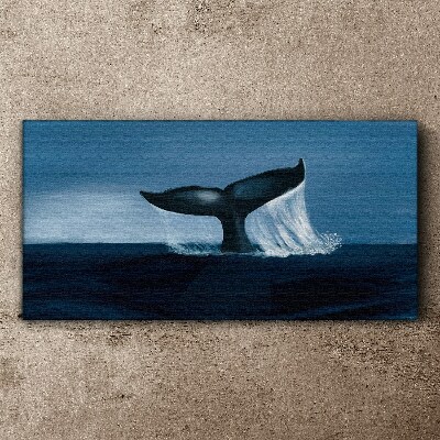 Tableau sur toile Une vague de baleine dans la mer