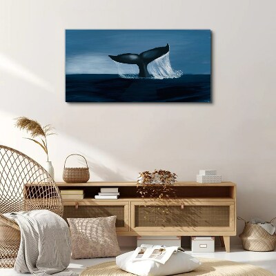 Tableau sur toile Une vague de baleine dans la mer