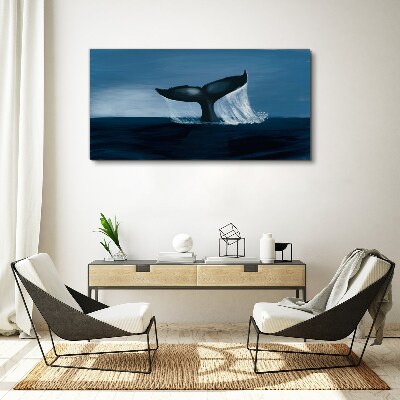 Tableau sur toile Une vague de baleine dans la mer