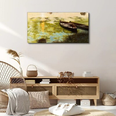 Tableau toile imprimée Une matinée tranquille au bord du lac