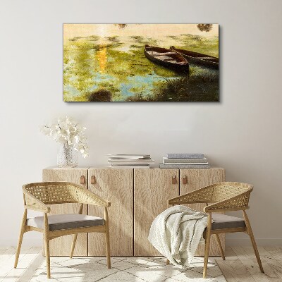 Tableau toile imprimée Une matinée tranquille au bord du lac