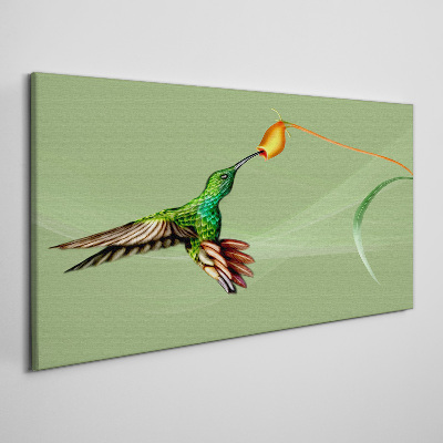 Tableau toile imprimée Colibri sur une fleur