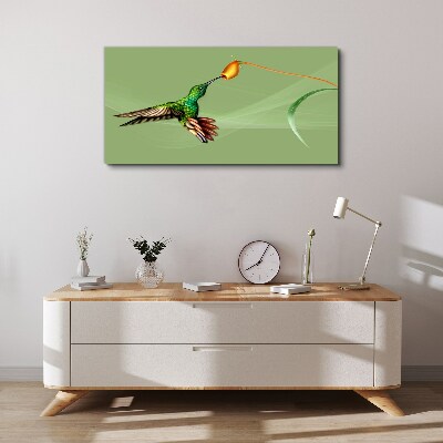 Tableau toile imprimée Colibri sur une fleur