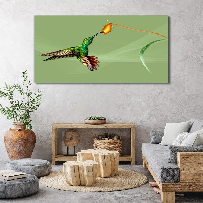Tableau toile imprimée Colibri sur une fleur
