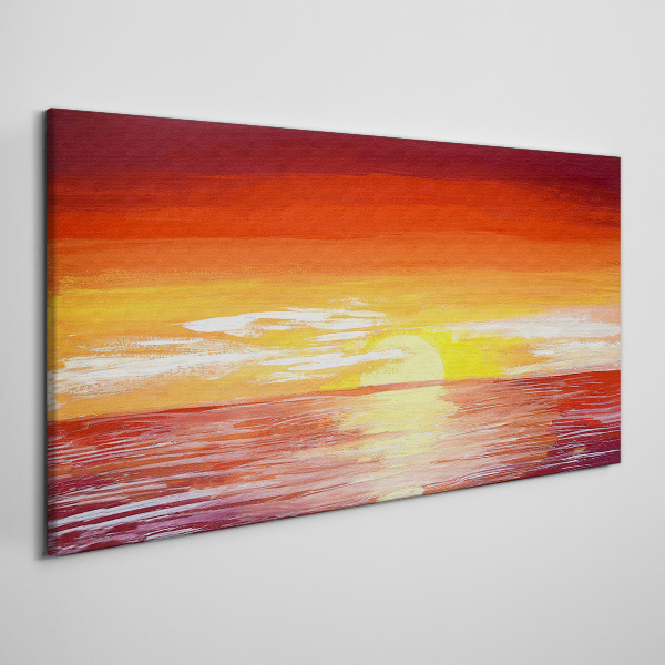 Tableau sur toile Coucher de soleil sur la mer