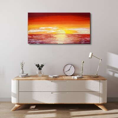 Tableau sur toile Coucher de soleil sur la mer