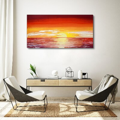 Tableau sur toile Coucher de soleil sur la mer