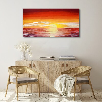 Tableau sur toile Coucher de soleil sur la mer