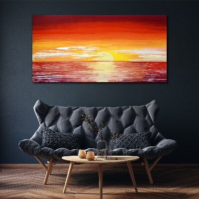 Tableau sur toile Coucher de soleil sur la mer