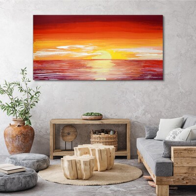 Tableau sur toile Coucher de soleil sur la mer
