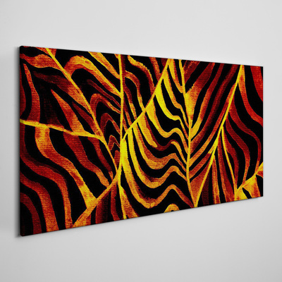 Tableau toile imprimée Feuilles dorées en feu