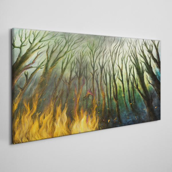 Tableau imprimé sur toile Forêt en flammes