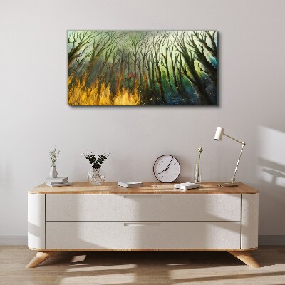 Tableau imprimé sur toile Forêt en flammes