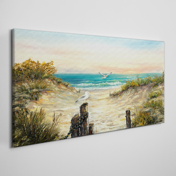 Tableau toile imprimée Paysage de bord de mer au matin