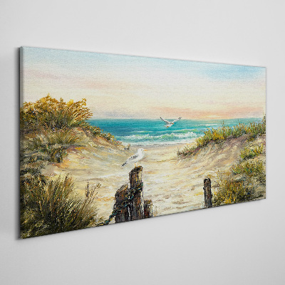 Tableau toile imprimée Paysage de bord de mer au matin