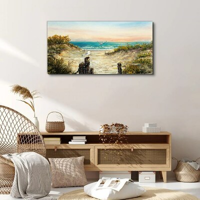 Tableau toile imprimée Paysage de bord de mer au matin