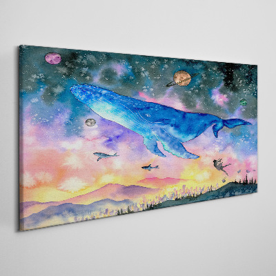 Tableau sur toile Le voyage spatial de la baleine