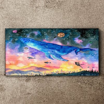 Tableau sur toile Le voyage spatial de la baleine