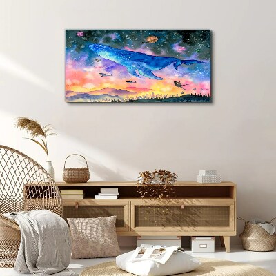 Tableau sur toile Le voyage spatial de la baleine