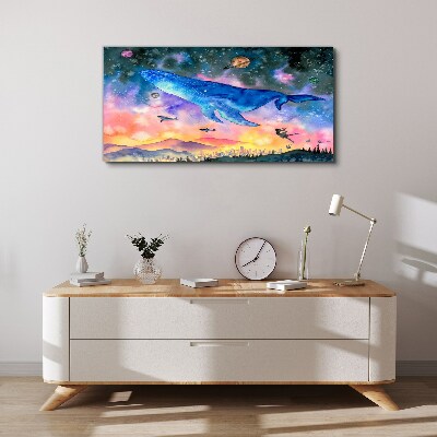 Tableau sur toile Le voyage spatial de la baleine