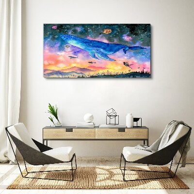 Tableau sur toile Le voyage spatial de la baleine