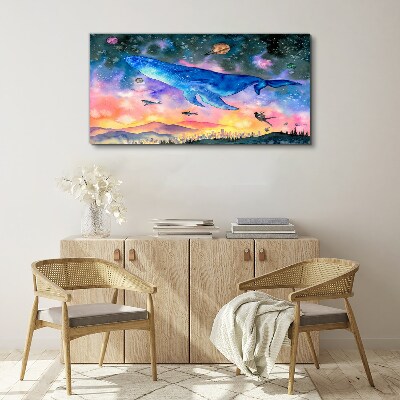 Tableau sur toile Le voyage spatial de la baleine