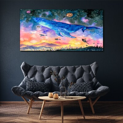 Tableau sur toile Le voyage spatial de la baleine