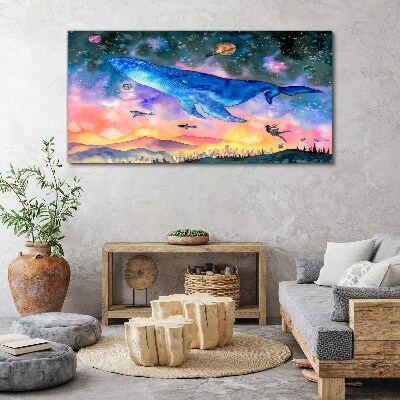 Tableau sur toile Le voyage spatial de la baleine