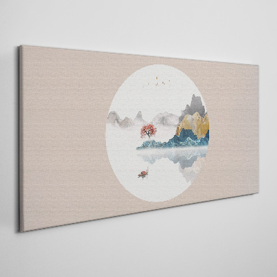 Tableau imprimé sur toile Un paysage paisible en cercle
