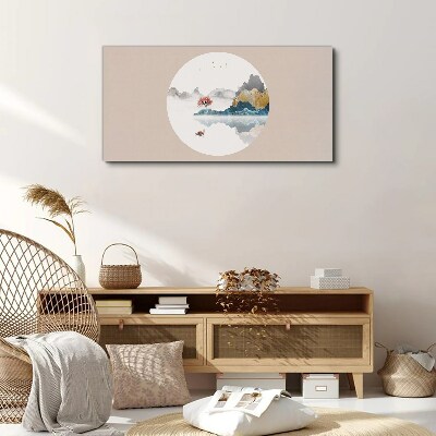 Tableau imprimé sur toile Un paysage paisible en cercle