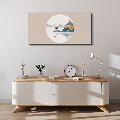 Tableau imprimé sur toile Un paysage paisible en cercle