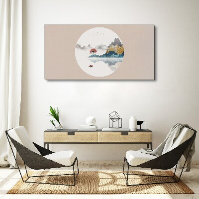 Tableau imprimé sur toile Un paysage paisible en cercle