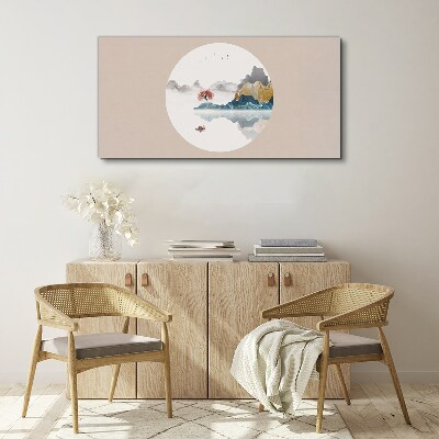 Tableau imprimé sur toile Un paysage paisible en cercle