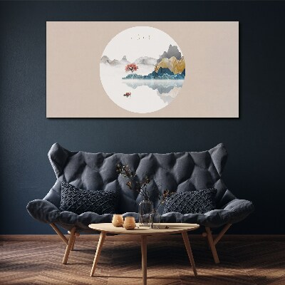 Tableau imprimé sur toile Un paysage paisible en cercle