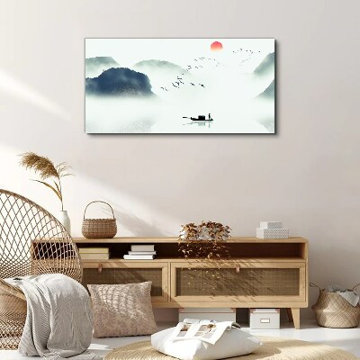 Tableau sur toile Une matinée tranquille au bord du lac