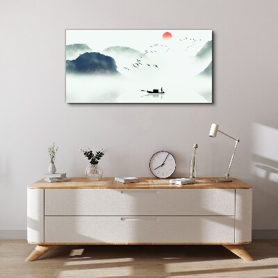 Tableau sur toile Une matinée tranquille au bord du lac