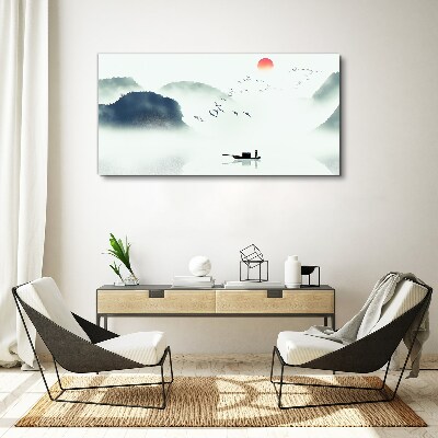 Tableau sur toile Une matinée tranquille au bord du lac
