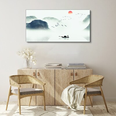 Tableau sur toile Une matinée tranquille au bord du lac
